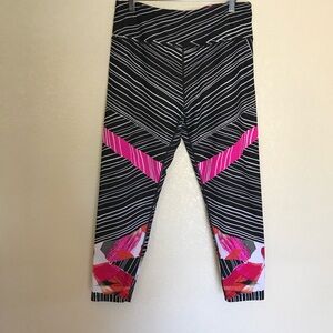 Calvin Klein Black and Pink Striped Leggings